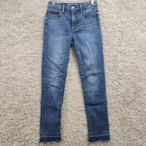 Denim Forum Jeans Womens 26 Nico Mid Rise Skinny Crop Raw Released